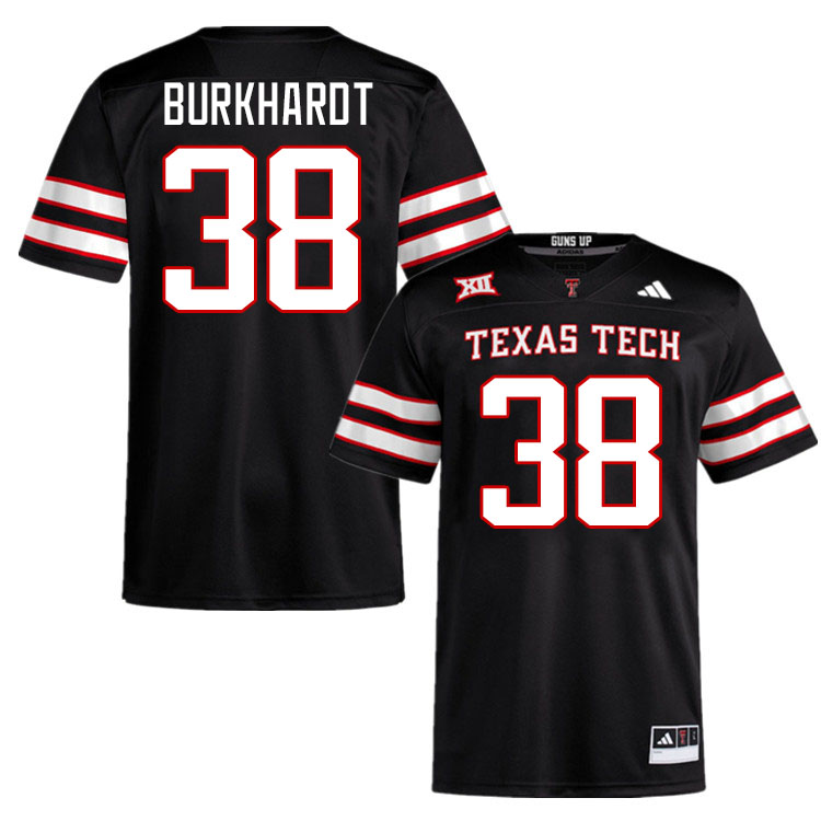 #38 Reese Burkhardt Texas Tech Red Raiders Jerseys College Football Uniforms Stitched-Black